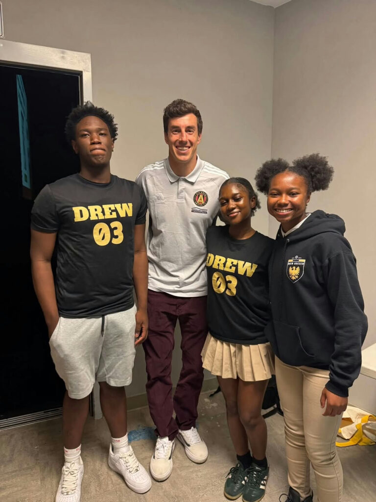 Photo by Drew Charter School on November 05, 2025. May be an image of basketball, standing and text.