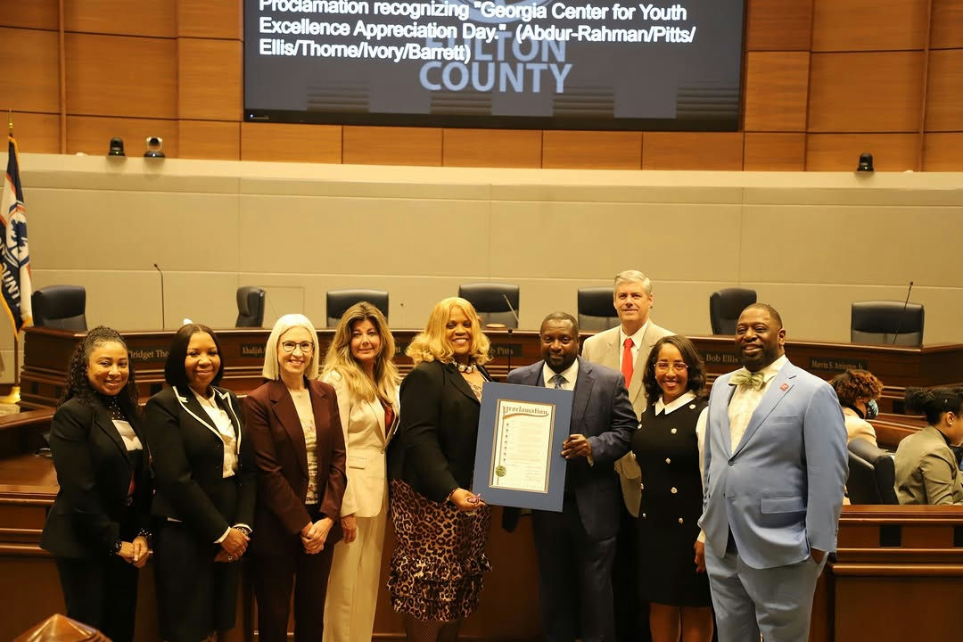 Photo by Fulton County Government on November 05, 2025. May be an image of office and text that says 'Prociamation recognizing "Georgia Center for Youth Excellence Appreciation Day." (Abdur-Rahman/Pitts/ Rahman/Pi Els/Thome/Ivory/Barett) COUNTY Frerlaalion'.
