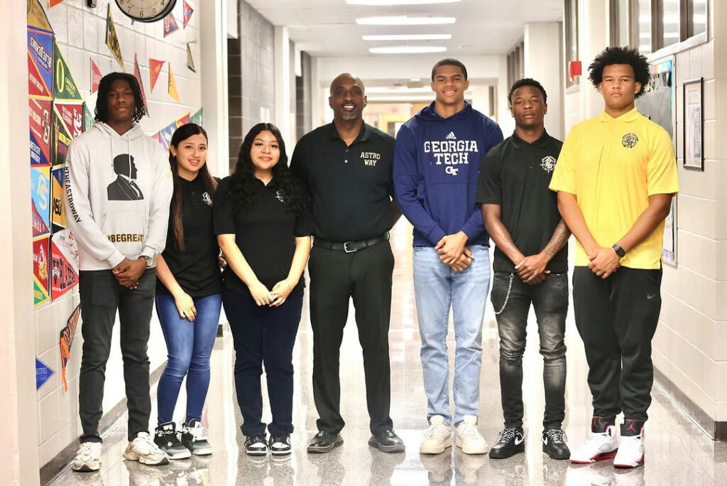 Photo by Atlanta Public Schools on October 06, 2025. May be an image of 7 people, people standing, office and text that says 'THFASTROWAY «TИE ASTRO WAY 集 GEORGIA TECH দ BEGREAT'.